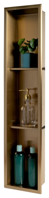 ALFI brand ABNP0836 8" Stainless Steel Recessed Shower Shelf - Brushed Gold