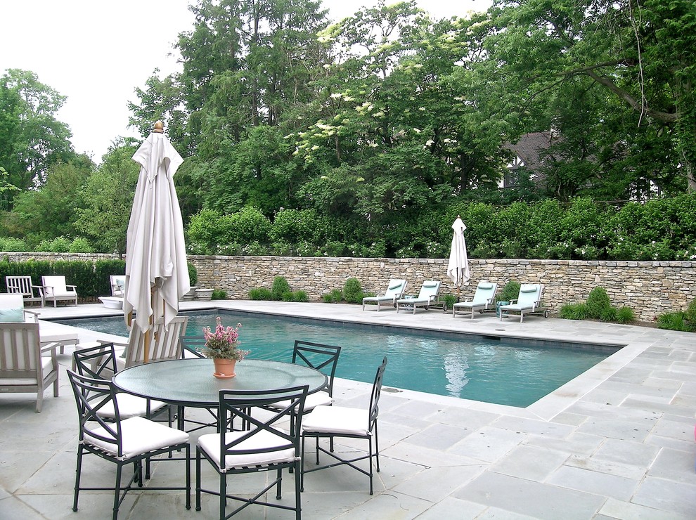 This is an example of a traditional rectangular pool in Cincinnati.