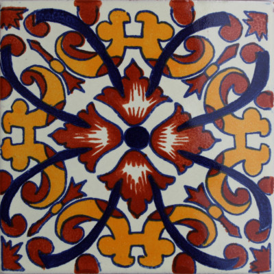 Fine Crafts Imports 6x6 4 pcs Galicia Talavera Mexican Tile 