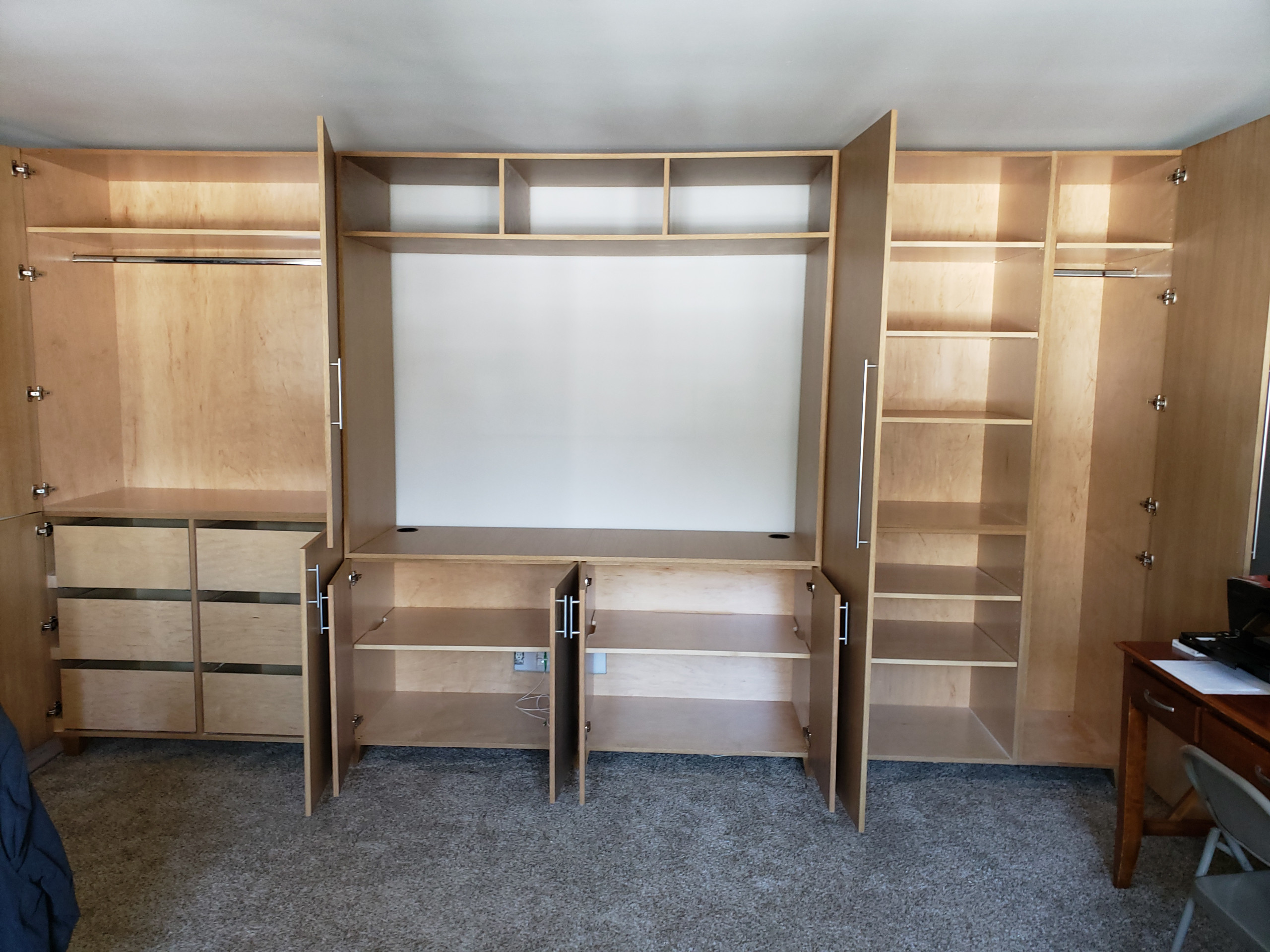 Modern White Oak Wall Unit/Closet