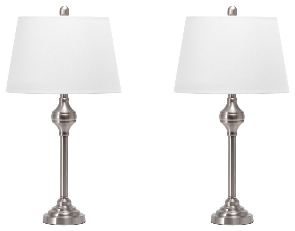 nuLOOM Cannes 26" Metal Table Lamp, Set of 2 Traditional Lamp Sets