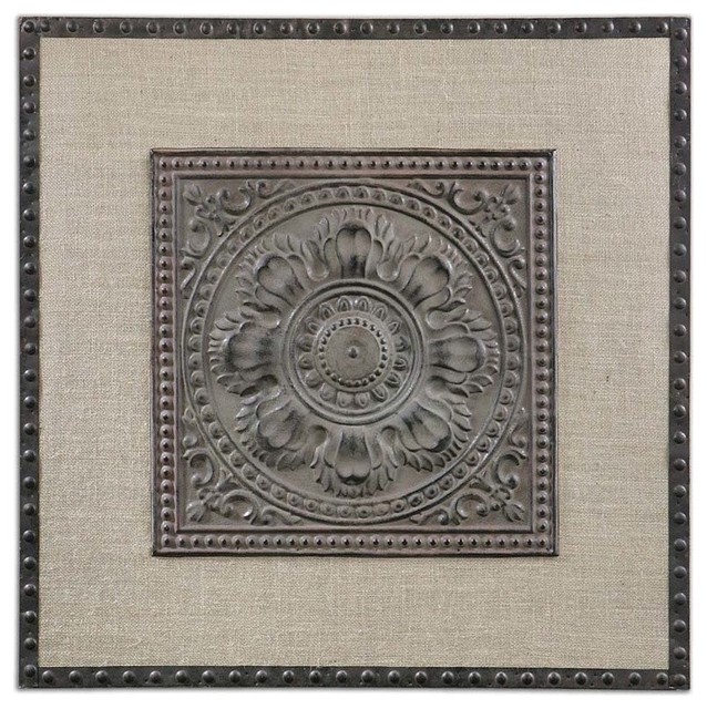 Square Metal Wall Art ornate embossed metal square wall art, stamped floral linen Square Metal Wall Art ornate embossed metal square wall art, stamped floral linen