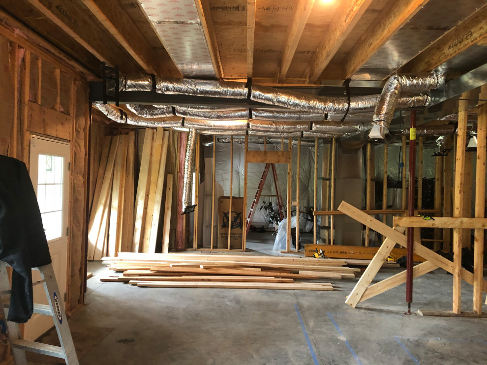 Basement remodel in process