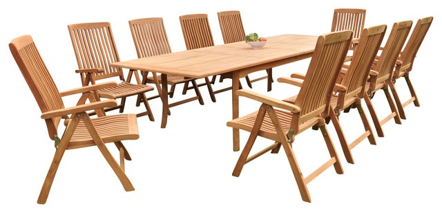 13 Piece Outdoor Teak Dining Set 117 Rectangle Table 12 Marley 13 Piece Outdoor Teak Dining Set 117 Rectangle Table 12 Marley Arm