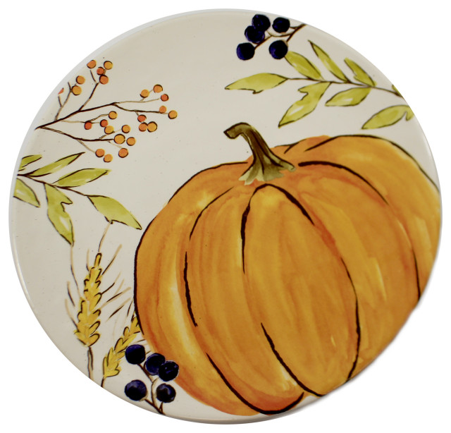 Tabletop Thankful Harvest Plate Pumpkin Thanksgiving