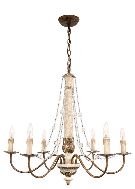 Colette French Country Antique White, Antique French Country Chandeliers