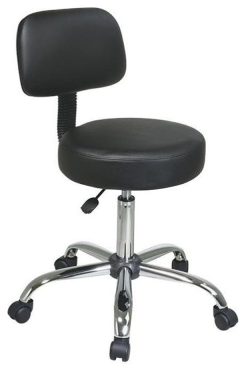 Scranton & Co Drafting Chair in Black and Chrome