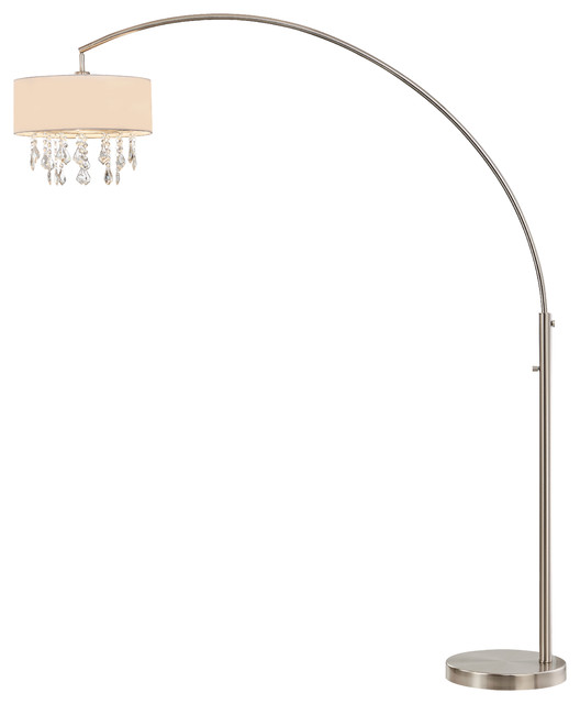 Artiva Usa Elenaii 81 Led Arched Crystal Floor Lamp With Dimmer Satin Nickel