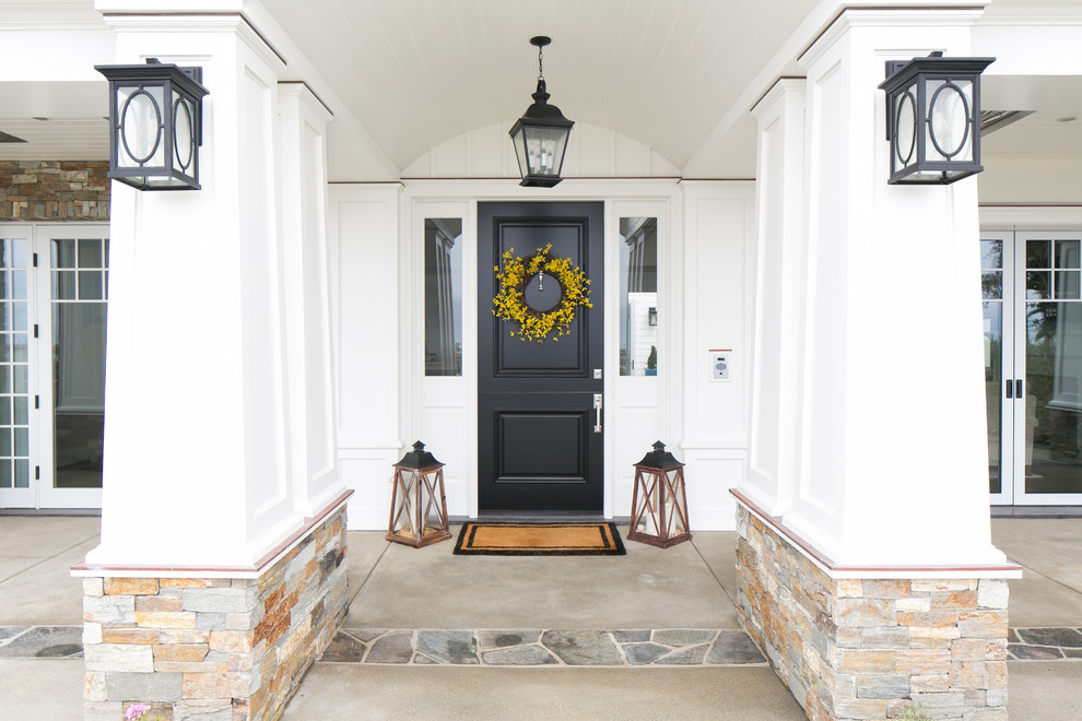 Entryway - transitional entryway idea in Orange County