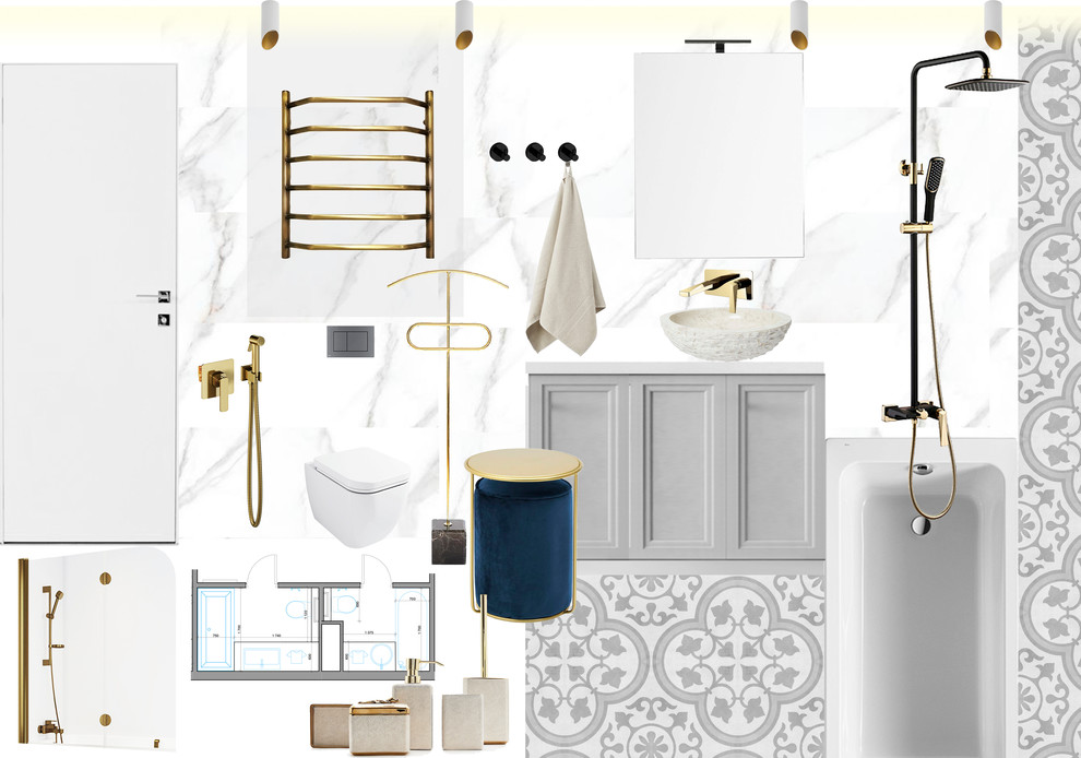 Коллажи к проекту для большой семьи в стиле современной классики