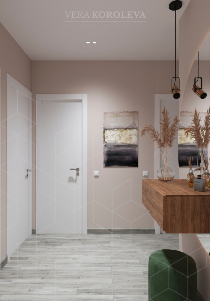 Дизайн-проект двухкомнатной  квартиры для семьи с детьми в ЖК "Модум"