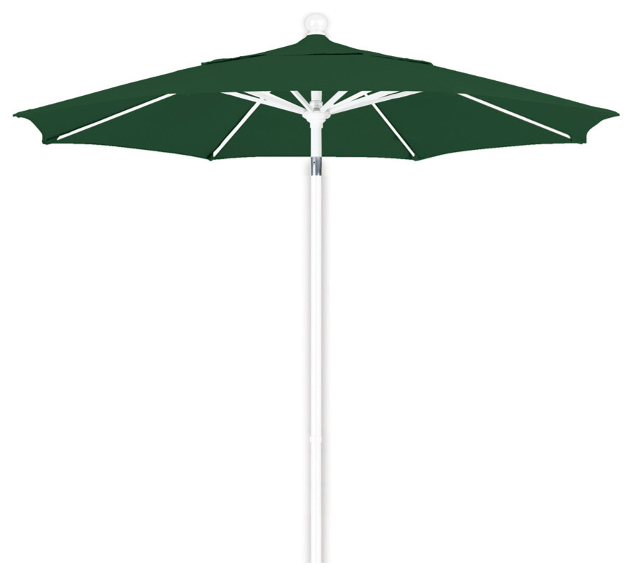 7.5 Foot Olefin Fabric Aluminum Push open Patio Market Umbrella, White