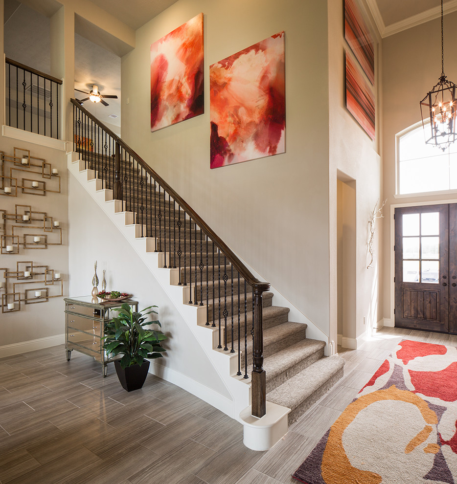 Staircase - transitional staircase idea in Houston