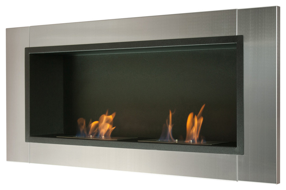 Lata Wall Mounted Recessed Ventless Ethanol Fireplace