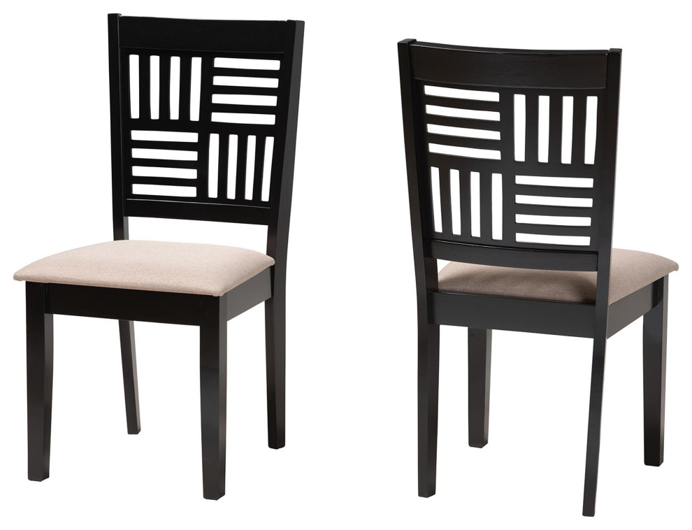 Jesper Modern, Beige/Dark Brown, Dining Chairs, Set of 2