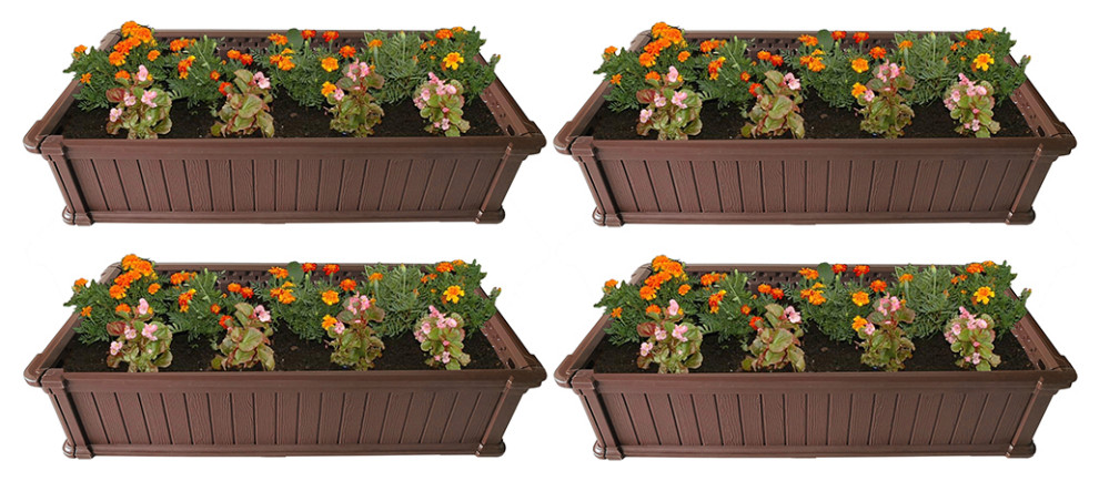 Modern Home Raised Garden Bed Kit - Stackable Modular Flower/Planter Kit (4'x2'