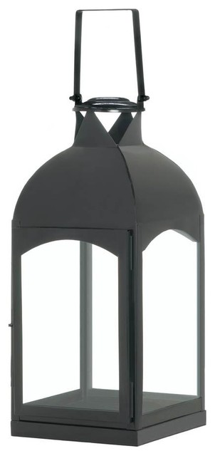 Iron Large Domed Black Candle Holder Lantern