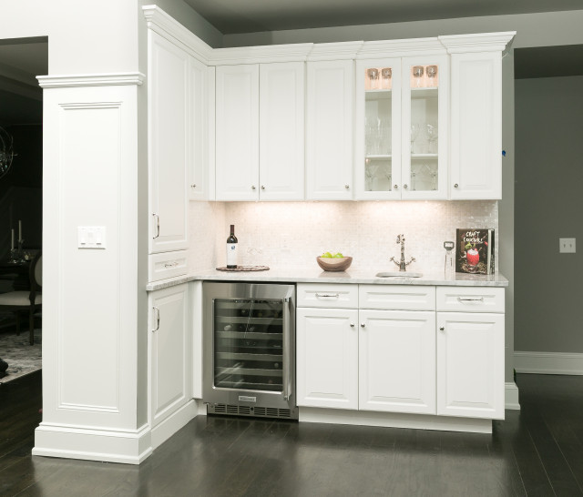 Transitional White and Gray transitional-kitchen