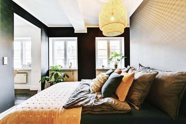 Boh&eacute;me lejlighed scandinavian-bedroom