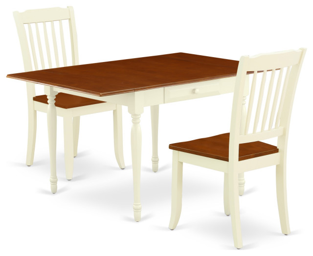 3Piece Kitchen Table Set, Small Table, 2 Dining Chairs, Solid