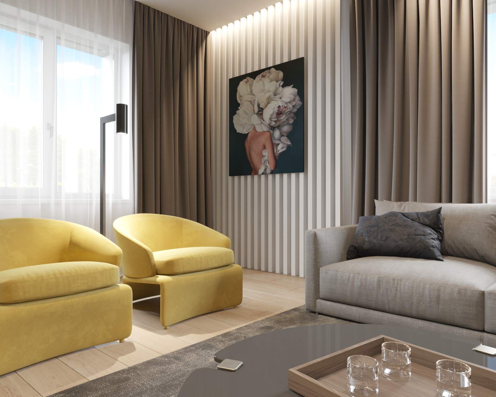 Интерьер гостиной частного дома с.Рощино