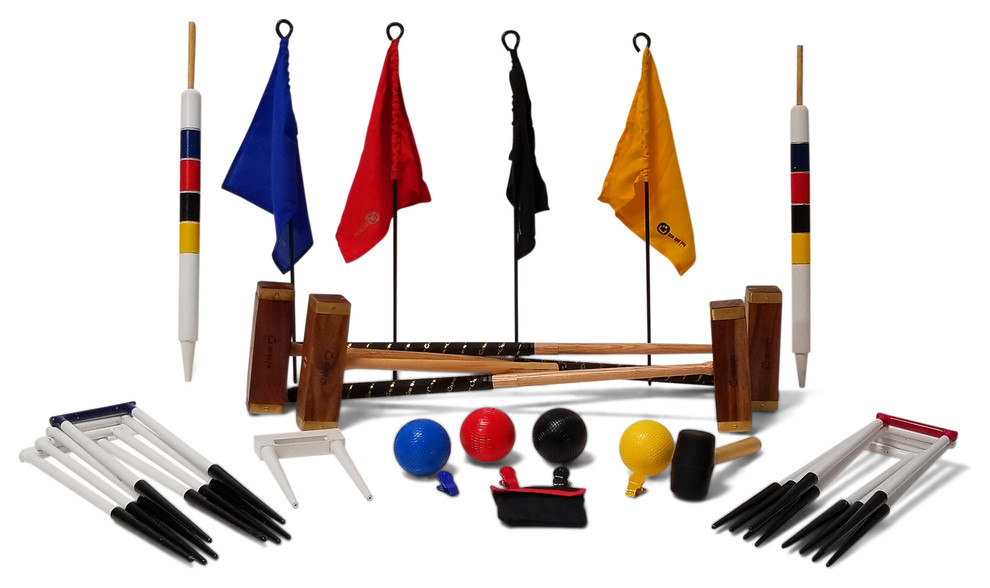 Uber Games Championship Croquet Set, 4Player Contemporary Outdoor