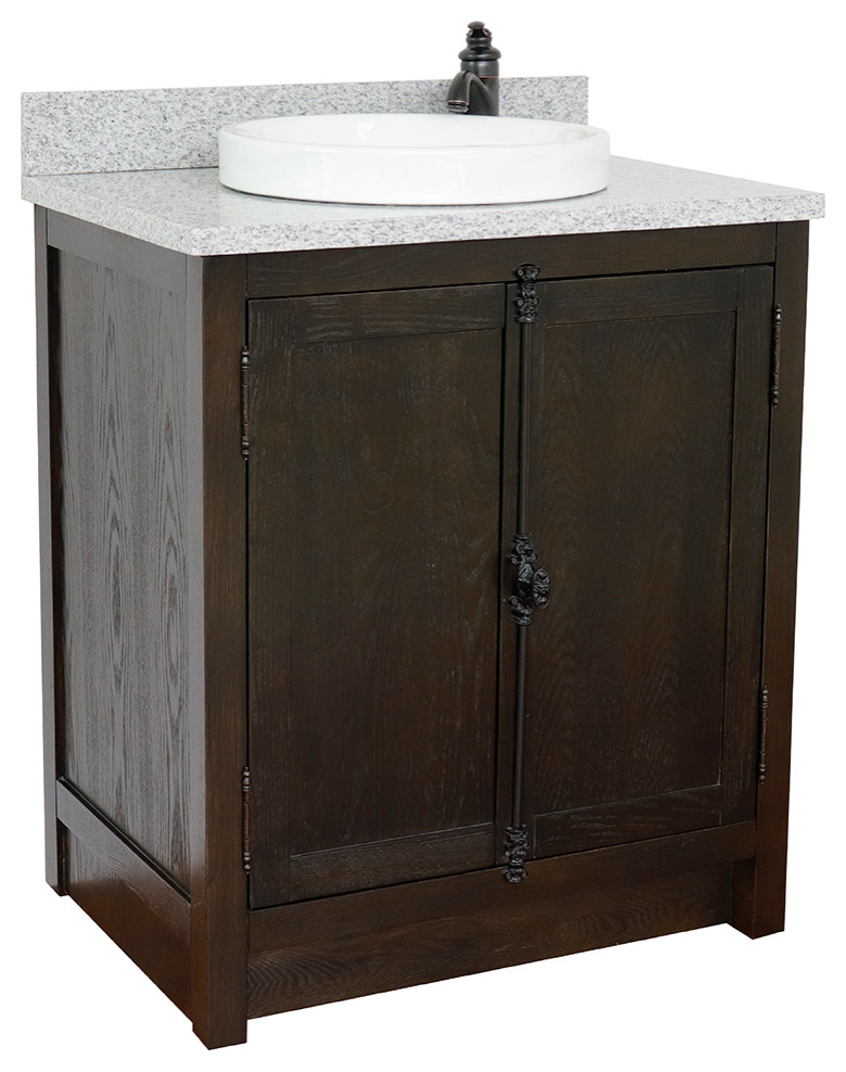 30" Single vanity in Brown Ash finish only Transitional