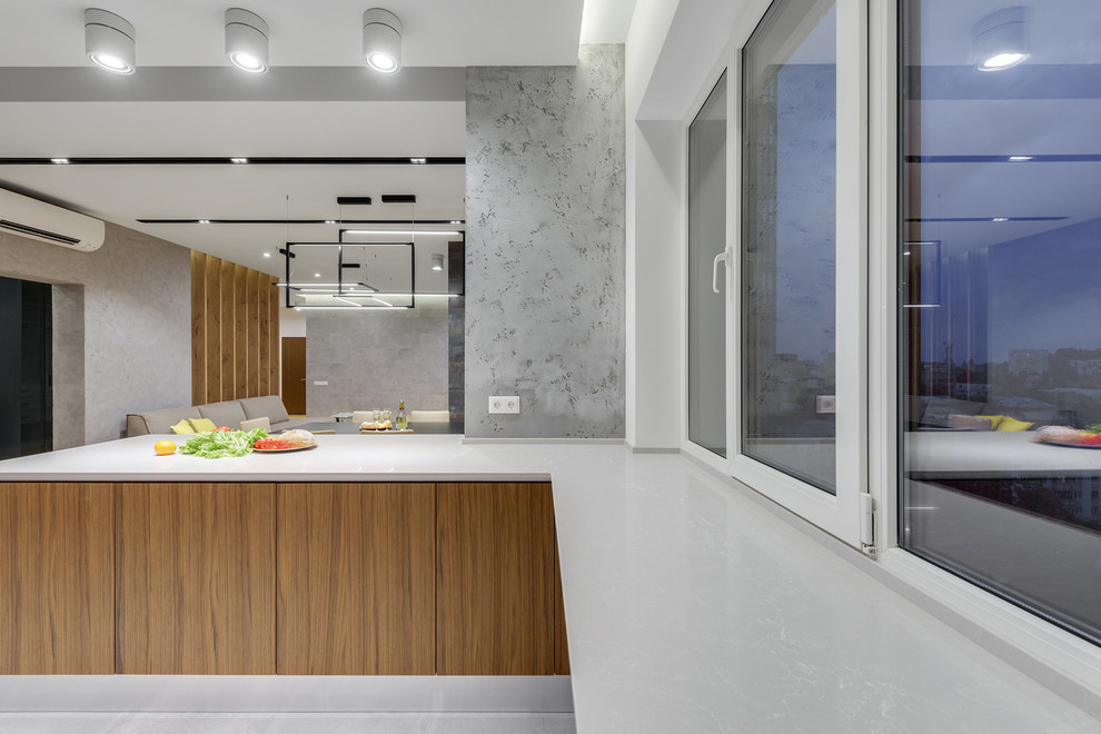 Дизайн кухни небольшого размера в стиле loft и contemporary