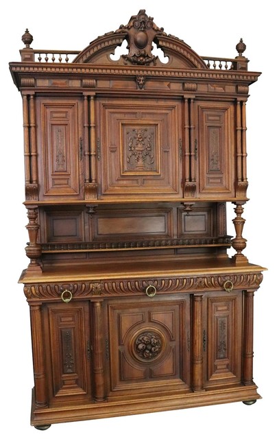 Consigned Buffet Renaissance Antique French 1900 Impressive Carved Walnut Large