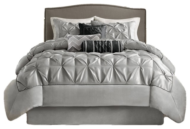 7 Piece Tufted Comforter Set Contemporary Comforters And