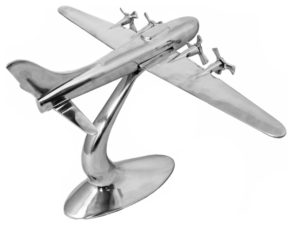 Solid Aluminum Model Propeller Airplane