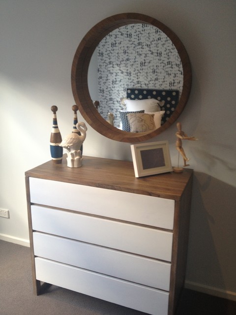 Beachside White And Walnut Chest Of Drawers Beach Style