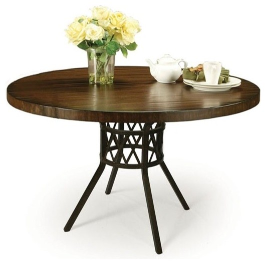 Pastel Furniture - Ravenwood 48" Round Hard Wood Tabletop Dining Table in Autumn
