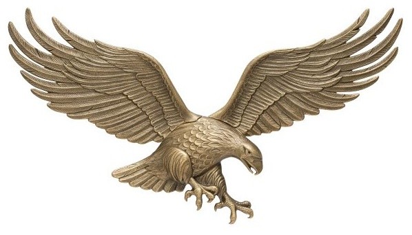 36"W x 11"H 36" Wall Eagle, Antique Brass