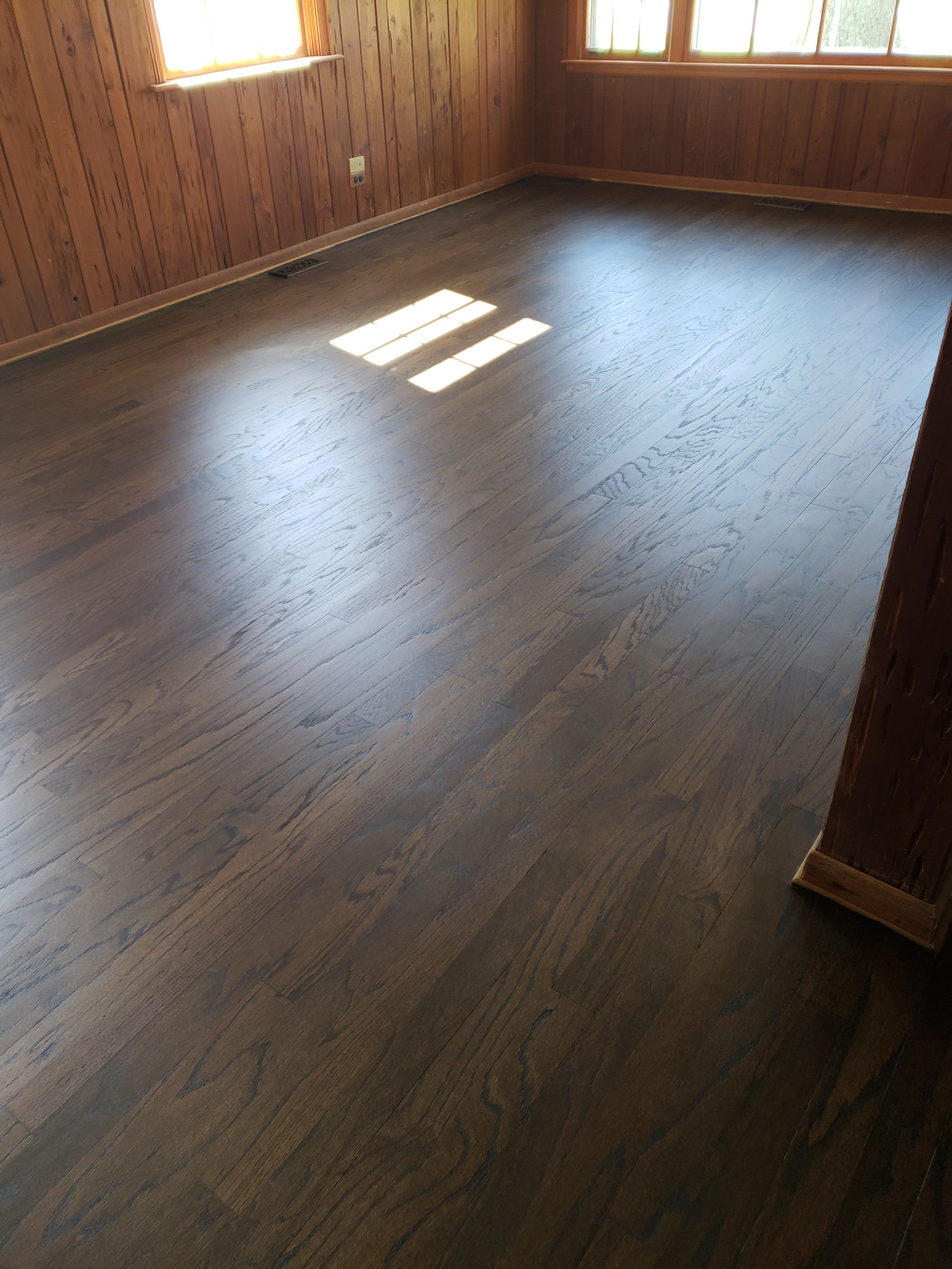 Northbrook,  Red oak floors , Dark Walnut stain , Bona Mega One matte finish