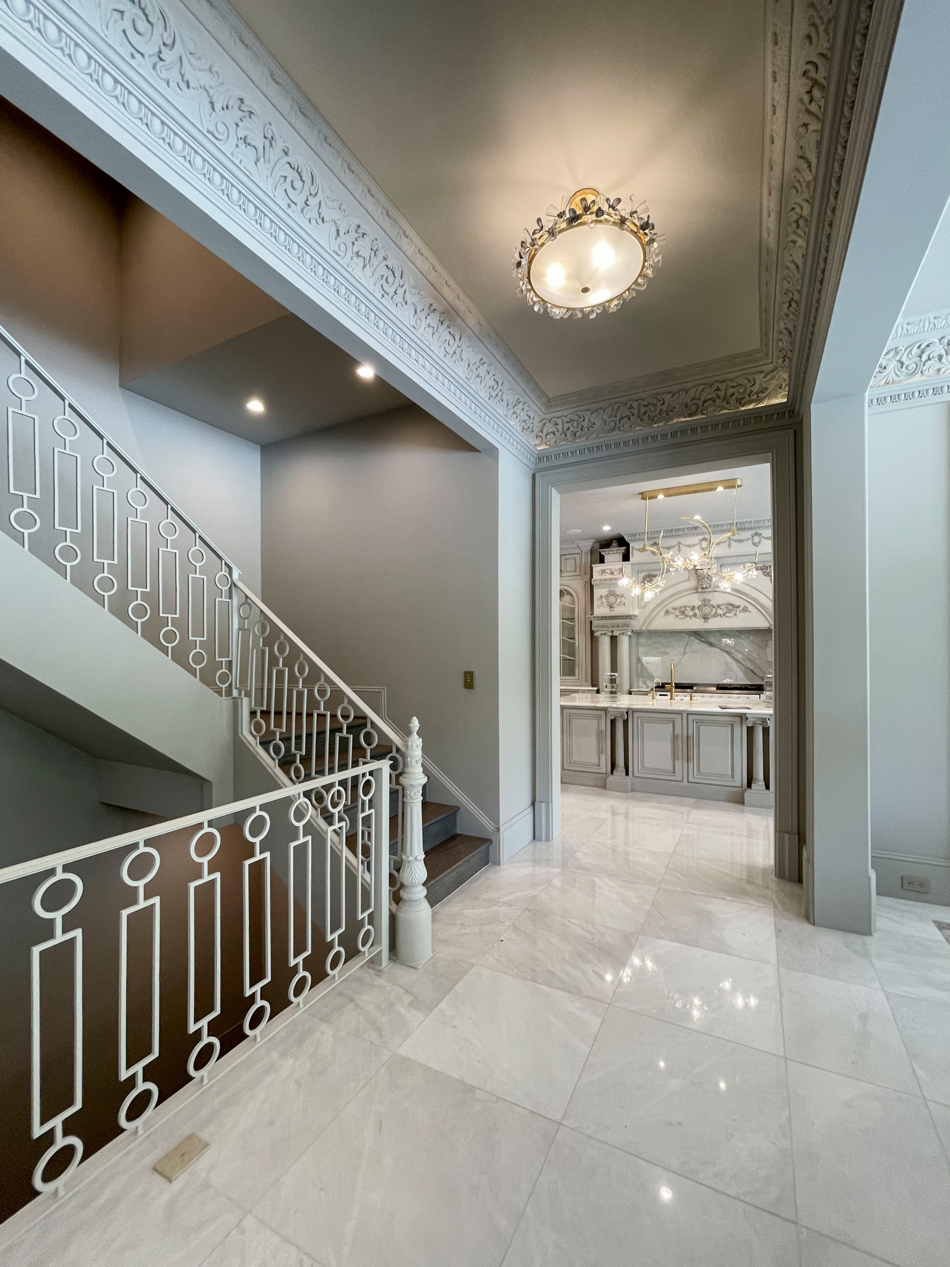 104_Curved Staircases in 18th Century French Inspired Mansion, Mclean VA 22101