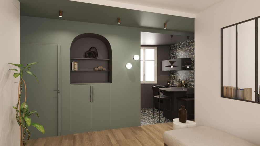 Projet - L'entrée et la cuisine - Vue 3D