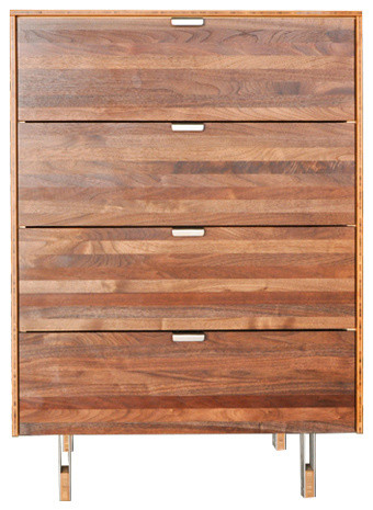 Walnut Wood Stripe Tall Dresser Modern By Iannone Contemporary
