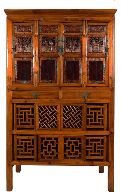Consigned Chinese Antique Kitchen Entertainment Cabinet 15lp31