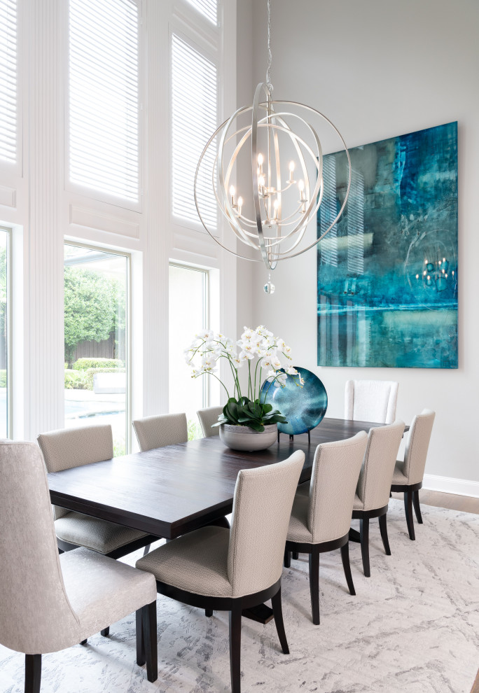 Transitional dining room photo in Dallas