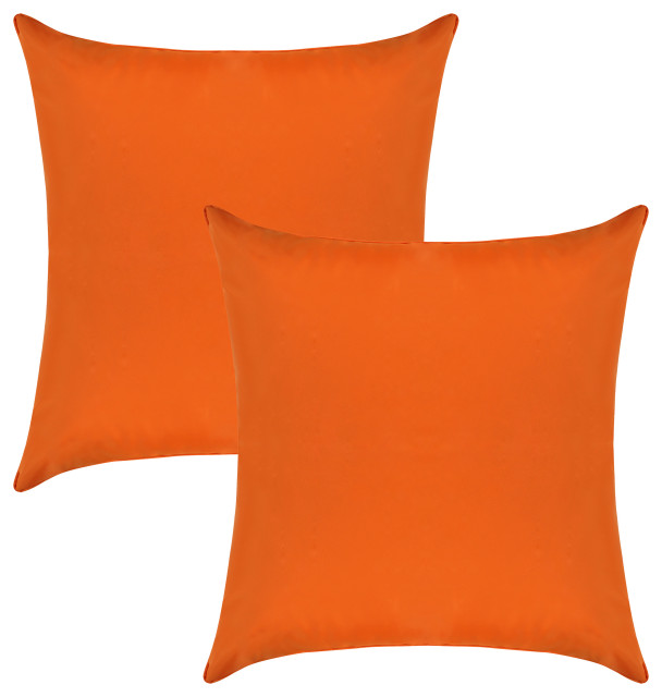 A1HC Nylon PU Coat Indoor/Outdoor Pillow Covers, Set of 2, Burnt Orange, 20"x20"