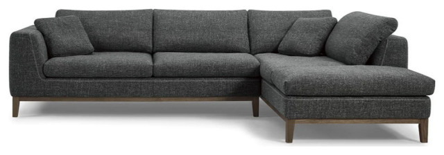 Cole Modern Dark Gray Fabric Right Facing Sectional Sofa