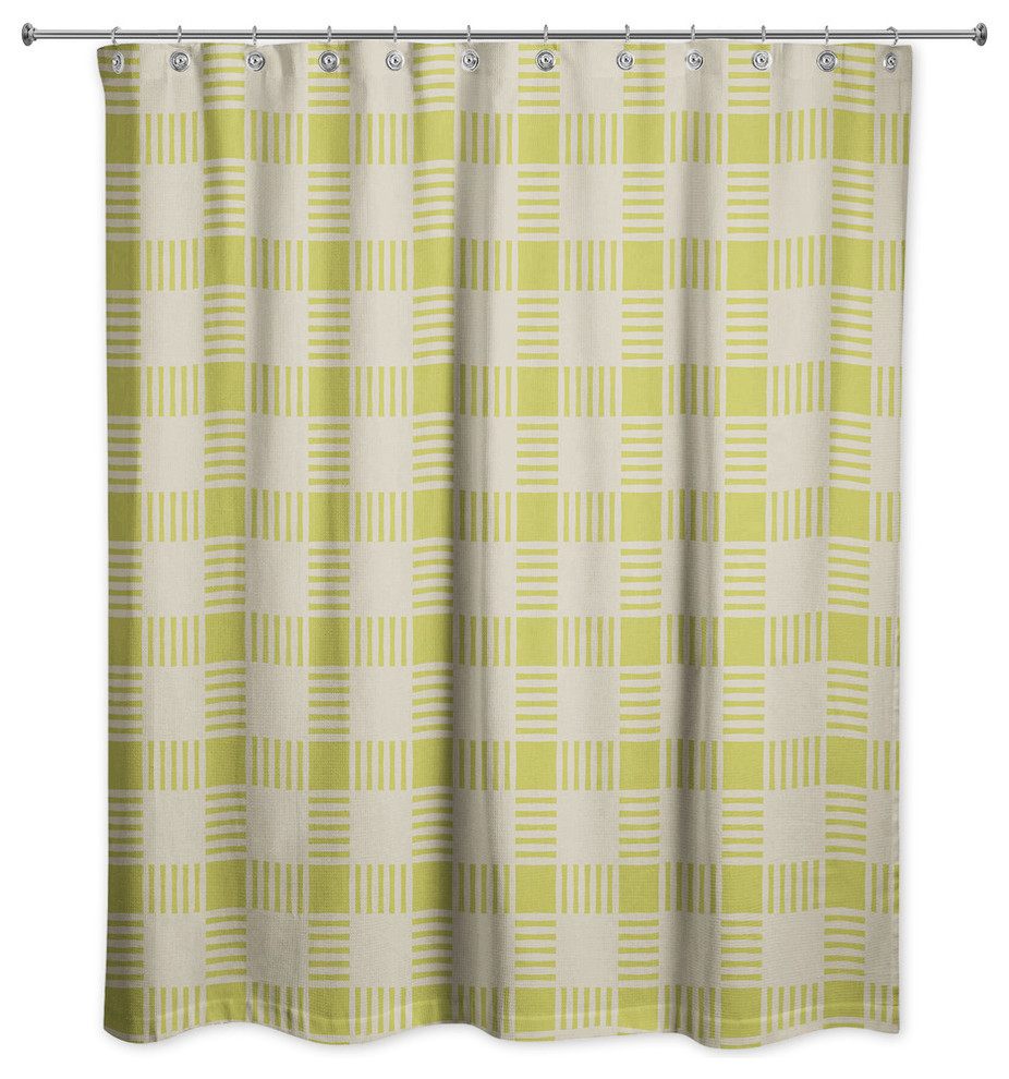 Green Plaid Shower Curtain Farmhouse Shower Curtains by Designs Direct Houzz