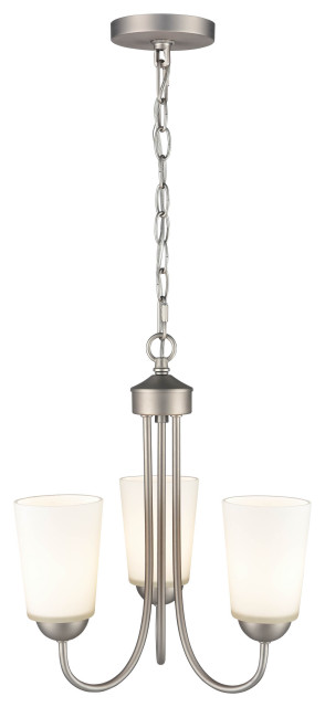 Ivey Lake Collection 3 Light 15" Satin Nickel Chandelier