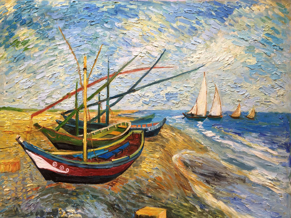 Van Gogh - Fishing Boats on the Beach at Saintes-Maries