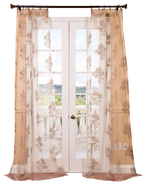 Francesca Taupe Patterned Sheer Curtain