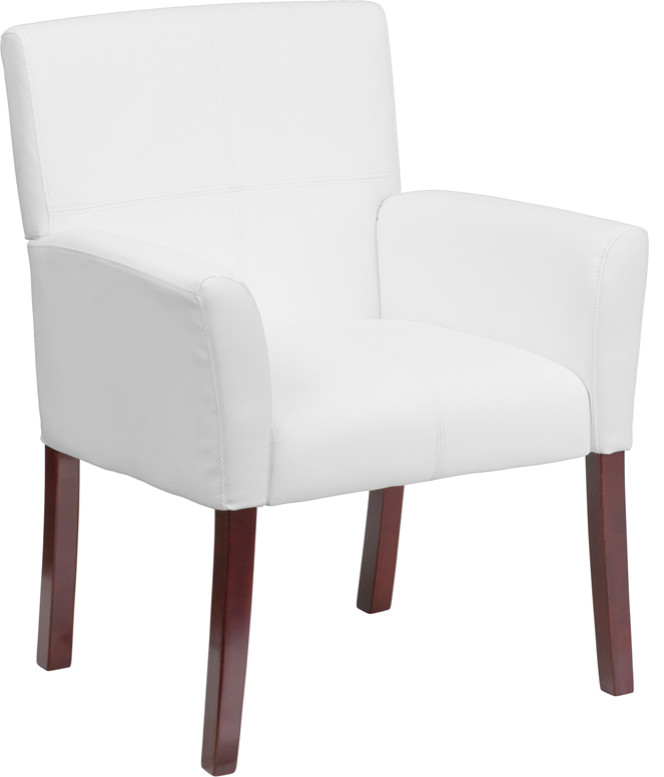 White Leather Side Chair