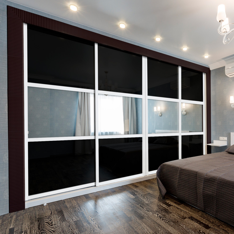 4 Panel / Leaf Bypass Closet Sliding Door Shaker Style, 144"x80