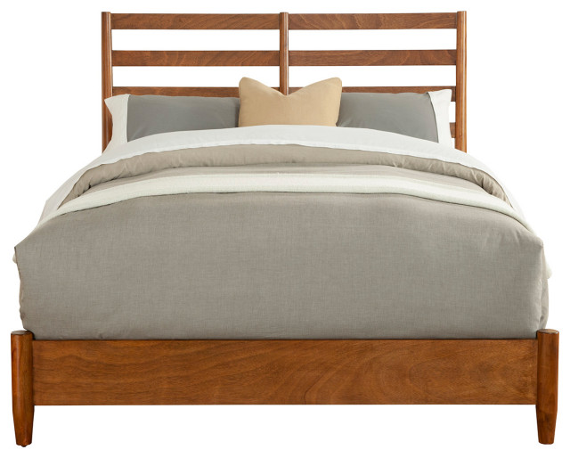 Flynn Retro Queen Bed, Acorn Midcentury Panel Beds by Virventures Houzz