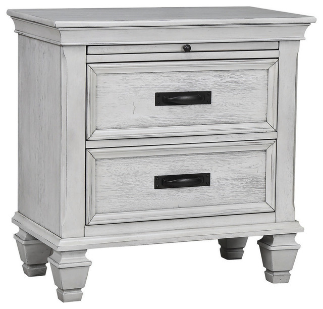 Coaster Furniture Franco 2 Drawer Nightstand in Antique White